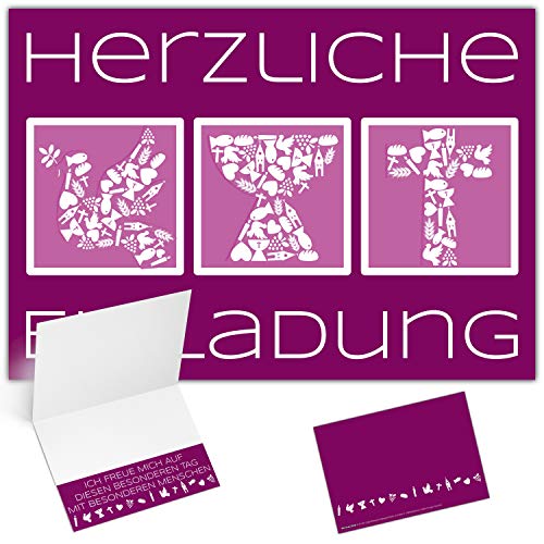 12 Einladungskarten Konfirmation Kommunion Firmung Taufe SYMBOLE - edle Klappkarten in Violett für Mädchen & Jungen Einladung Karten von BREITENWERK 12 Einladungskarten Konfirmation Kommunion Firmung Taufe SYMBOLE - edle Klappkarten in Violett für Mädchen & Jungen Einladung Karten von BREITENWERK von BREITENWERK