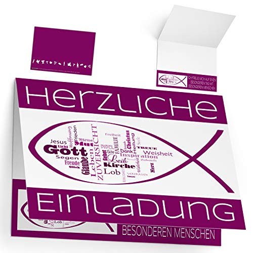 12 Einladungskarten Konfirmation Kommunion Firmung Taufe WORTWOLKE - edle Klappkarten in Violett für Mädchen Jungen Einladung Karten von BREITENWERK 12 Einladungskarten Konfirmation Kommunion Firmung Taufe WORTWOLKE - edle Klappkarten in Violett für Mädchen Jungen Einladung Karten von BREITENWERK von BREITENWERK