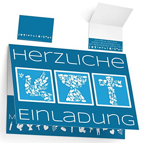 12 Einladungskarten zur Kommunion Konfirmation Taufe Firmung SYMBOLE - edle Premium Klappkarten für Jungen Mädchen Einladung Karten von BREITENWERK 12 Einladungskarten zur Kommunion Konfirmation Taufe Firmung SYMBOLE - edle Premium Klappkarten für Jungen Mädchen Einladung Karten von BREITENWERK von BREITENWERK