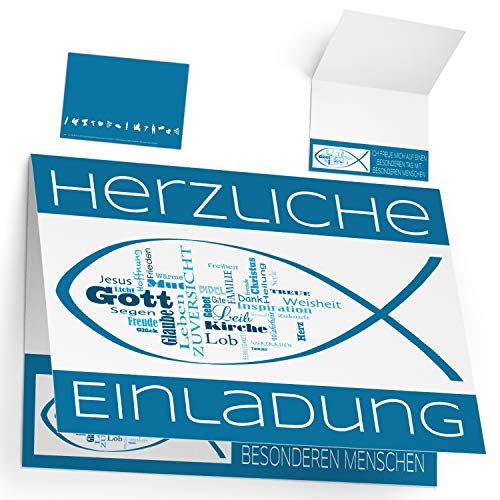 12er Set Einladungskarten zur Kommunion Konfirmation Taufe Firmung WORTWOLKE - edle Klappkarten für Jungen Mädchen Einladung Karten von BREITENWERK 12er Set Einladungskarten zur Kommunion Konfirmation Taufe Firmung WORTWOLKE - edle Klappkarten für Jungen Mädchen Einladung Karten von BREITENWERK von BREITENWERK