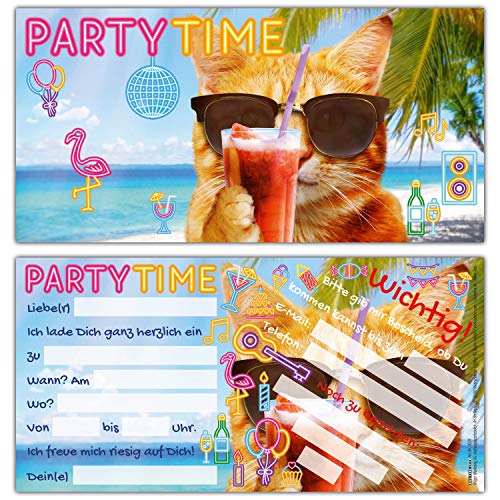 12er Set PARTY-KATZE Einladungskarten - lustige Premium Einladung zum Kinder-Geburtstag oder Party für Jungen Mädchen & Erwachsene von BREITENWERK 12er Set PARTY-KATZE Einladungskarten - lustige Premium Einladung zum Kinder-Geburtstag oder Party für Jungen Mädchen & Erwachsene von BREITENWERK von BREITENWERK