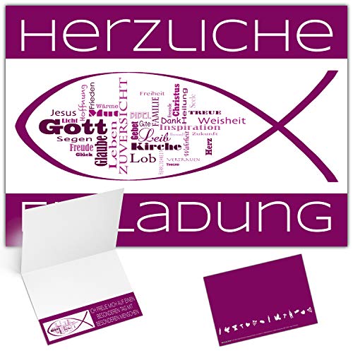25er XL-Set Einladungskarten Konfirmation Kommunion Taufe WORTWOLKE - edle Klappkarten in Purpur für Mädchen Jungen Einladung Karten von BREITENWERK 25er XL-Set Einladungskarten Konfirmation Kommunion Taufe WORTWOLKE - edle Klappkarten in Purpur für Mädchen Jungen Einladung Karten von BREITENWERK von BREITENWERK