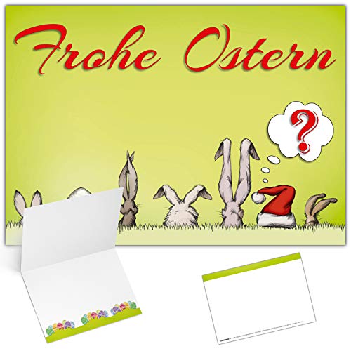 BREITENWERK 25er XL-Set OSTERMÜTZE Osterkarten zum Aufklappen - edle Klappkarten - ideal privat & geschäftlich - Frohe Ostern Ostergrußkarten von BREITENWERK