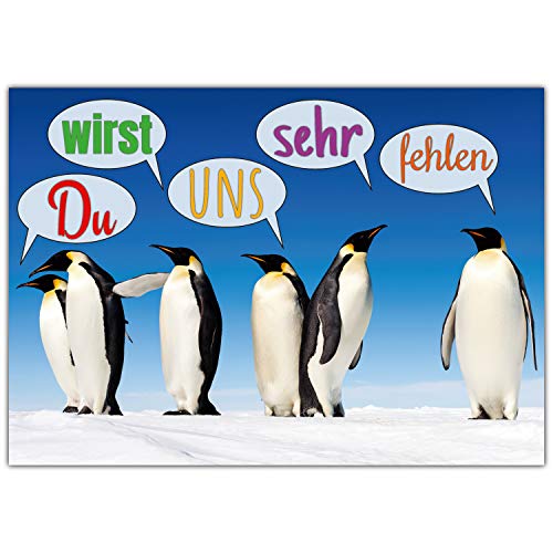 A4 XXL Abschiedskarte PINGUINE & SPRECHBLASEN mit Umschlag - Klappkarte für Kollegen zur Rente Mutterschaft Jobwechsel Ruhestand Karte von BREITENWERK A4 XXL Abschiedskarte PINGUINE & SPRECHBLASEN mit Umschlag - Klappkarte für Kollegen zur Rente Mutterschaft Jobwechsel Ruhestand Karte von BREITENWERK von BREITENWERK