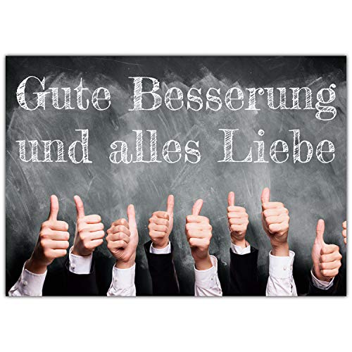 A4 XXL Genesungskarte DAUMEN HOCH mit Umschlag - edle Klappkarte zur Genesung von Kollegen Freunden Verwandten Gute Besserung Karte von BREITENWERK A4 XXL Genesungskarte DAUMEN HOCH mit Umschlag - edle Klappkarte zur Genesung von Kollegen Freunden Verwandten Gute Besserung Karte von BREITENWERK von BREITENWERK