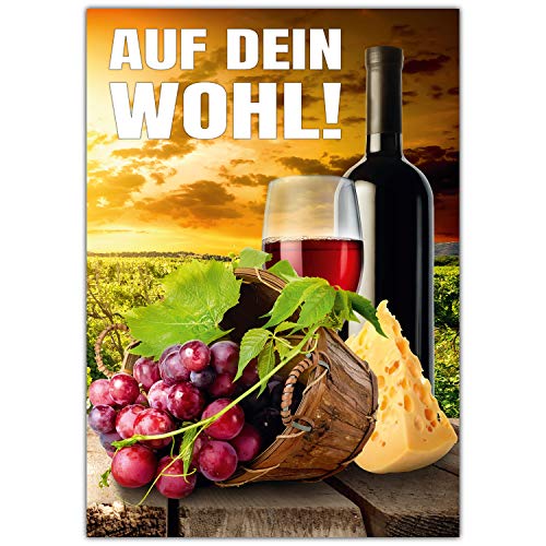 BREITENWERK A4 XXL Glückwunschkarte AUF DEIN WOHL! mit Umschlag - edle Klappkarte für alle Anlässe wie Geburtstag Hochzeit Erfolg Jubiläum Karte von BREITENWERK