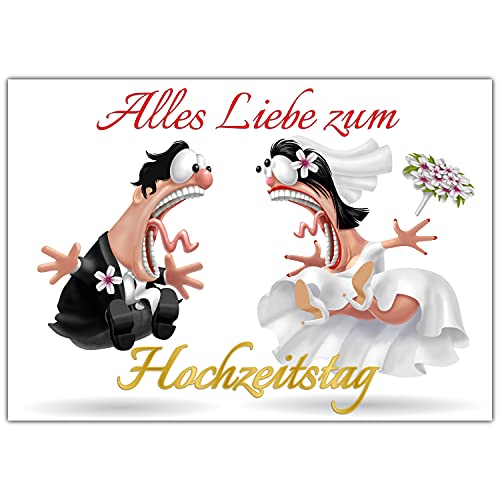 BREITENWERK A4 XXL Glückwunschkarte HOCHZEITSTAG BRAUTPAAR edle Klappkarte mit Umschlag zum Hochzeit Jahrestag für Ehemann Ehefrau Ehepaar Karte von BREITENWERK