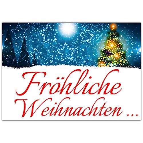 BREITENWERK A4 XXL Weihnachtskarte WEIHNACHTSLICHTER mit Umschlag - edle Klappkarte für Kollegen Freunde Verwandte - Frohe Weihnachten Karte von BREITENWERK