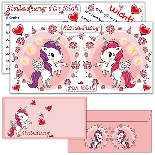 BREITENWERK 12er Karten-Set Einhorn EINLADUNG inklusive Umschläge - rosa Einladungskarten Mädchen Kinder-Geburtstag, Einhorn-Party, Feier BREITENWERK 12er Karten-Set Einhorn EINLADUNG inklusive Umschläge - rosa Einladungskarten Mädchen Kinder-Geburtstag, Einhorn-Party, Feier von BREITENWERK