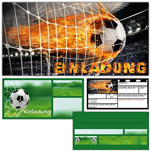 BREITENWERK 12er Set Fußball Einladungskarten inklusive Umschläge zum Kindergeburtstag oder Fussball-Party - Einladungen für Kinder & Erwachsene BREITENWERK 12er Set Fußball Einladungskarten inklusive Umschläge zum Kindergeburtstag oder Fussball-Party - Einladungen für Kinder & Erwachsene von BREITENWERK