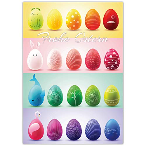 BREITENWERK A4 XXL Osterkarte 20 OSTEREIER mit Umschlag - edle Premium Klappkarte für liebe Kollegen Freunde Verwandte - Frohe Ostern Karte BREITENWERK A4 XXL Osterkarte 20 OSTEREIER mit Umschlag - edle Premium Klappkarte für liebe Kollegen Freunde Verwandte - Frohe Ostern Karte von BREITENWERK