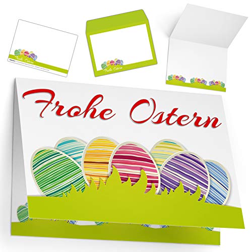 Osterkarten mit Umschlag (15er Set) FROHE OSTERN - edle Premium Klappkarten - ideal privat und geschäftlich - Frohe Ostern Karten von BREITENWERK von BREITENWERK