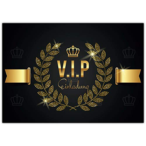 V.I.P. EINLADUNG XXL A4 Einladungskarte mit Umschlag - edle Premium Klappkarte in Schwarz & Gold für VIP Party Event Geburtstag Karte von BREITENWERK V.I.P. EINLADUNG XXL A4 Einladungskarte mit Umschlag - edle Premium Klappkarte in Schwarz & Gold für VIP Party Event Geburtstag Karte von BREITENWERK von BREITENWERK