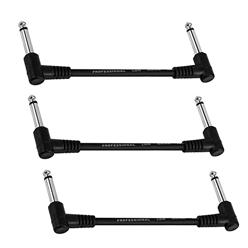 Gitarren Patchkabel Rechtwinklig, 6,35mm Instrumentenkabel Klinken Klassisches Patchkabel 1/4“ Monostecker für für die E-Gitarre, Bassgitarre, Keyboard, Bass TS Audio Kabel (3Stü, 15CM, Mono) von BRIEFCEC
