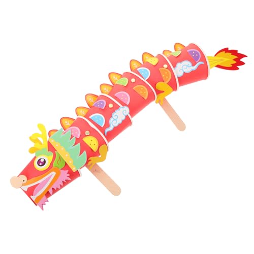 BRIGHTFUFU 1 Satz Bemalung von Pappbechern Heimwerken Dekorationen 3D Figur Rot chinesische neujahrsdekoration Chinese New Year Decoration Silvester- DIY zubehör Papier von BRIGHTFUFU