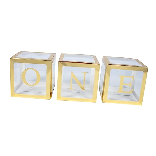 BRIGHTFUFU 3 Stücke Geburtstag Ballon Boxen Brief Muster Baby Dusche Ornament Party Boxen Handwerkskunst von BRIGHTFUFU