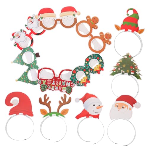 BRIGHTFUFU 1 Satz Neuartiger Weihnachtsstirnbänder, Brillendekorationen, Weihnachtsbrillen, Partybrillen, Foto-requisiten BRIGHTFUFU 1 Satz Neuartiger Weihnachtsstirnbänder, Brillendekorationen, Weihnachtsbrillen, Partybrillen, Foto-requisiten von BRIGHTFUFU