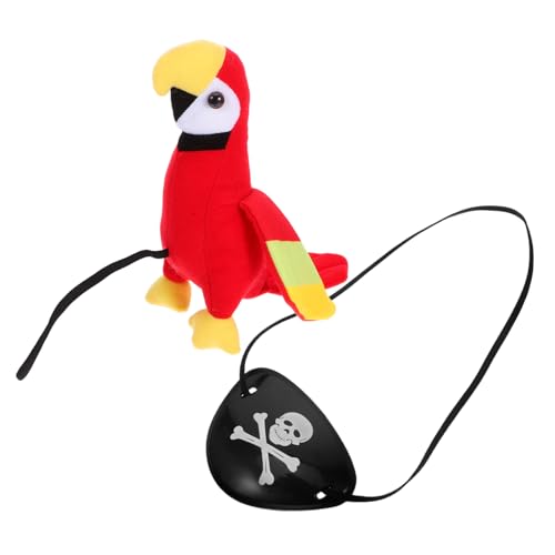 BRIGHTFUFU 1 Satz Piraten-Cosplay-Requisiten Schulter Papagei Kostümparty Accessoires Piratenthema Dekoration Halloween Honstration Papagei Dekoration Kostüm Augenklappe Partykostüm Plüsch von BRIGHTFUFU