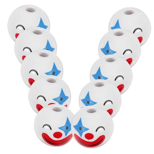 BRIGHTFUFU 10 Stück Bemalte Holzperlen, 20 Mm, Clown-gesichtsperlen Für Die Herstellung Von Diy-schmuck, Kinderbastelbedarf, Armbänder, Ohrringe, Kreative Perlen Für Handarbeiten BRIGHTFUFU 10 Stück Bemalte Holzperlen, 20 Mm, Clown-gesichtsperlen Für Die Herstellung Von Diy-schmuck, Kinderbastelbedarf, Armbänder, Ohrringe, Kreative Perlen Für Handarbeiten von BRIGHTFUFU