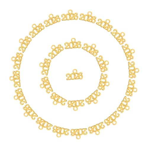 BRIGHTFUFU Schlüsselanhänger Aus Legierung Mit Der Jahreszahl 2026 100 Stück Nummerierte Charms Perlenanhänger Für Bastelprojekte Und Die Herstellung Von Dekorativem Schmuck von BRIGHTFUFU