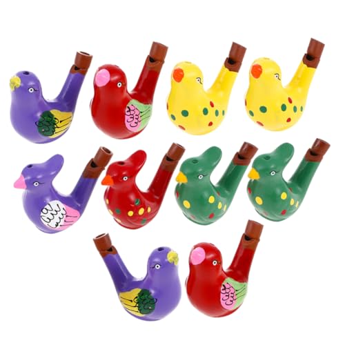 BRIGHTFUFU 10Stücke Keramische Vogelpfeifen Teiliges Kreative Wasservogel Spielzeuge für Sichere und Langlebige Pfeifen für Partys und Mehr von BRIGHTFUFU