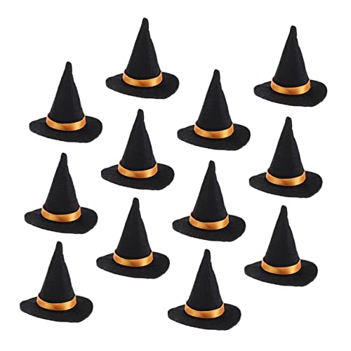 BRIGHTFUFU 12 Stück Mini Hexenhut Weinflaschen Dekoration für Halloween Feiern Bezaubernde Party Hüte zur Verschönerung von Weinflaschen für Familie und Freunde von BRIGHTFUFU