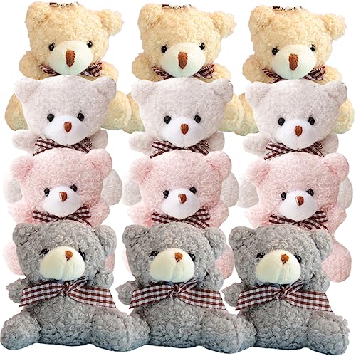 BRIGHTFUFU 12 Stück Schlüsselanhänger Kuscheltiere Kinderspielzeug Ornamente Für Weihnachts Kuscheltier Auto Spielzeugautos Das Tier Weihnachtsschmuck Weihnachtskram Tier Mini von BRIGHTFUFU
