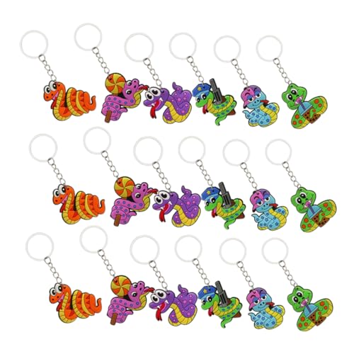BRIGHTFUFU 18stücke Cartoon Snake Schlüsselanhänger Lustige Mitgebsel Für Kindergeburtstage Shower Und Feste Für Taschen Und Schlüsselbunde Kreative Für Mädchen Und Jungen von BRIGHTFUFU