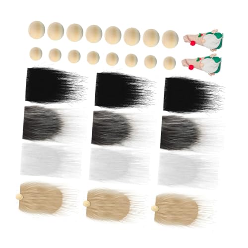 BRIGHTFUFU 1Satz DIY Faux Zwergbart mit Holzperlen Teiliges Gnome Bartmaterial für Kreative Bastelprojekte Weihnachten und Ostern aus Hochwertigem Kunstpelz Verschiedenen von BRIGHTFUFU