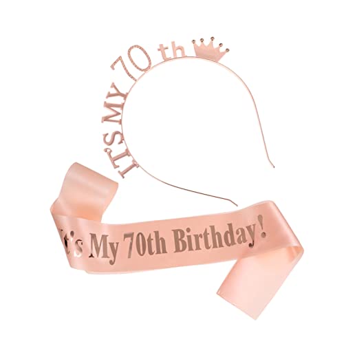 BRIGHTFUFU 2 Stück Geburtstags Set Teilig Diadem und Schärpe Kristall und Satin Komfortables Party Deko Accessoire für Jahre Jubiläum Haarschmuck und Schulterband für Feierlichkeiten von BRIGHTFUFU