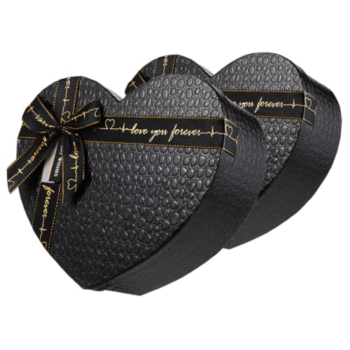 BRIGHTFUFU 2 Stück Herzmodellierung Geschenkbox Verpackungsbox Pralinenschachtel Leere Herzförmige Schmuckschatulle Valentinstag Blumenbox Papier Blumenarrangements Box von BRIGHTFUFU