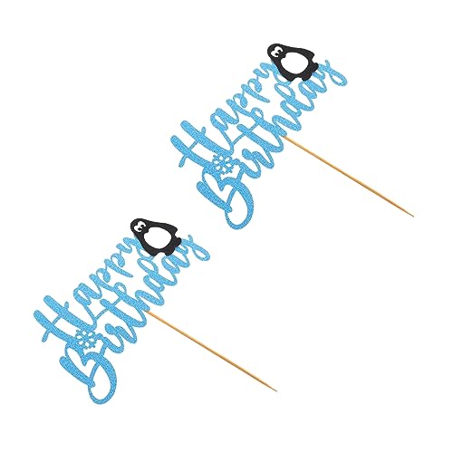 BRIGHTFUFU 2 Stück Pinguin-Schneeflocke-Anordnung Einhorn-Cupcake-Förmchen Einlegekarten essbar merksam die empfindsamen weihnachtsdeko Kuchenverzierungen Pinguin-Dessert-Dekore Papier von BRIGHTFUFU