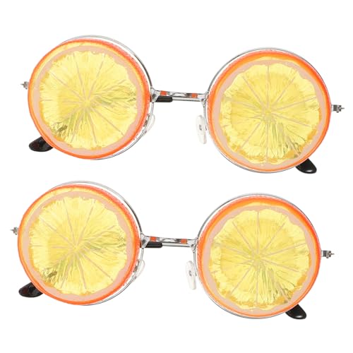 BRIGHTFUFU 2 Stück lustige Brille retro Braut geformt Zubehör Geburtstag Sonne strandparty party brillen Fun glasses Cosplay glasses schnapsgläser Zitronengläser Cosplay-Party-Brille Orange von BRIGHTFUFU