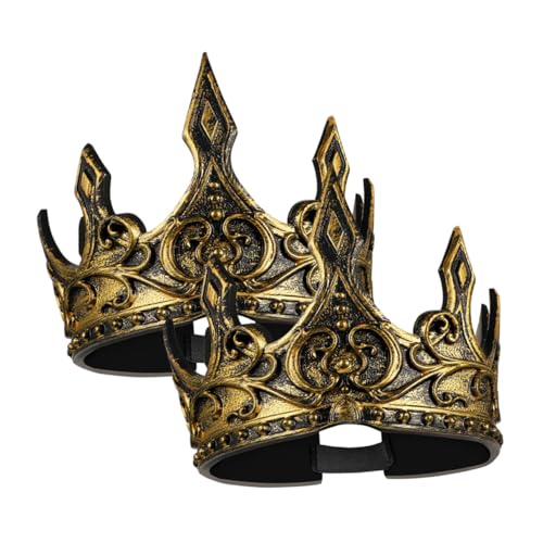 BRIGHTFUFU 2St King's Crown Tiara Retro -Krone römische Dekoration Teile Anhänger mittelalterliche Krone für Männer goldene krone mittelalter krone Kronen verzieren Krone für Erwachsene Pu BRIGHTFUFU 2St King's Crown Tiara Retro -Krone römische Dekoration Teile Anhänger mittelalterliche Krone für Männer goldene krone mittelalter krone Kronen verzieren Krone für Erwachsene Pu von BRIGHTFUFU