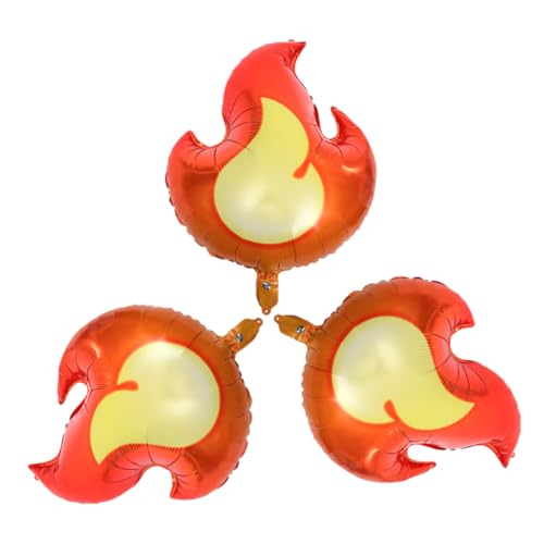 BRIGHTFUFU 3 Stück Flammenballon Fest schwebender Ballon thematisiert Folienballons für hoch z luftballons Partyballons Feuerformballon Party-Dekorationsballons Aluminiumform von BRIGHTFUFU
