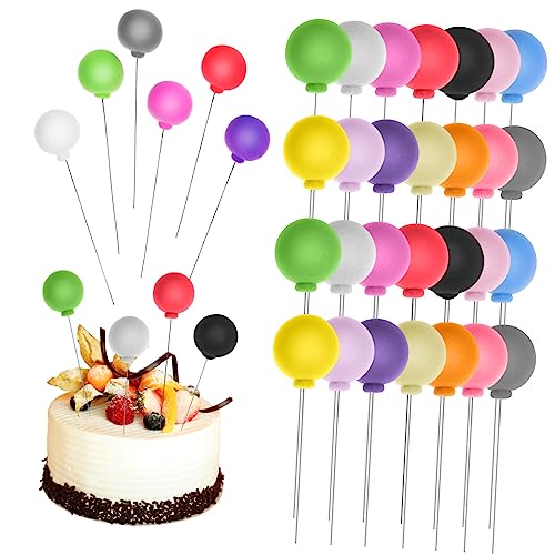 BRIGHTFUFU 30 Prozent Farbenfrohe Schaumkugeln Mini Ballon Kuchen Picks Kuchen Topper DIY Dekoration Party Gefälligkeiten Zum Geburtstag Hochzeit Hochzeit von BRIGHTFUFU