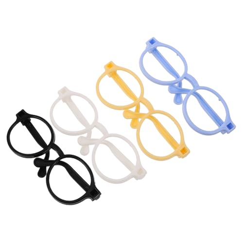 BRIGHTFUFU 4 Pcs Miniatur -puppengläser Modische Brillenrahmen Für Puppen Robuste Spielzeuggläser Rahmen Niedliche Puppenzubehör Für Dress -up DIY Doll Brillen von BRIGHTFUFU