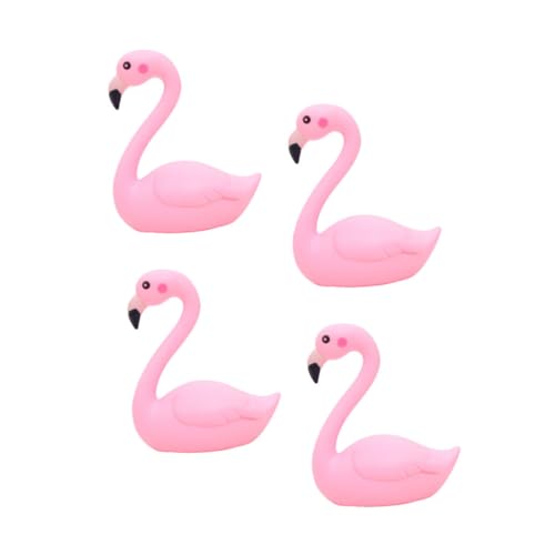 BRIGHTFUFU 4stücke Flamingo Kuchendekoration Kreative Figuren Für Cake Topper Party Deko Und Auto Adorable Flamingo Ornament Mit Geschlossenen Flügeln von BRIGHTFUFU