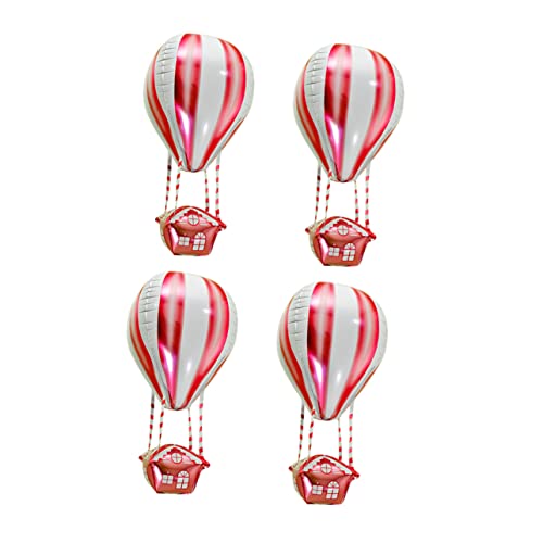 BRIGHTFUFU 4 Stück Heißluftballon Heliumballon Ballon-wolken-anhänger Weihnachtsdekorationen Flugzeugballon Geburtstagsparty-dekoration Partyballons Kind Hochzeit Kranz Aluminiumfolie von BRIGHTFUFU