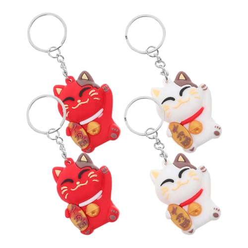 BRIGHTFUFU 4 Stück Teiliges Japanischer Glückskatze Schlüsselanhänger Bunte Weiche Maneki Neko Anhänger Cartoon Stil Robustes Material als Taschen und Rucksackdeko BRIGHTFUFU 4 Stück Teiliges Japanischer Glückskatze Schlüsselanhänger Bunte Weiche Maneki Neko Anhänger Cartoon Stil Robustes Material als Taschen und Rucksackdeko von BRIGHTFUFU