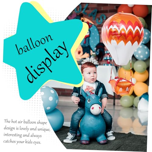 BRIGHTFUFU 5 Stück Teiliges Heißluftballon Aluminiumfolie Folienballons in Orange weiß Langlebige Partydekoration für Hochzeit Geburtstag und Babyparty Kinderfreundlich Luftdicht von BRIGHTFUFU