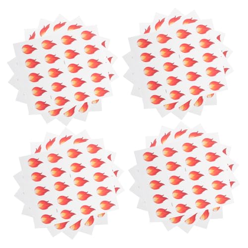 BRIGHTFUFU 500 Pcs Flammenaufkleber Etikettenaufkleber Für Gläser Küchenetiketten Für Behälter Dekorative Etiketten Für Gläser Kleine Etikettenaufkleber Feuer Aufkleber PVC von BRIGHTFUFU
