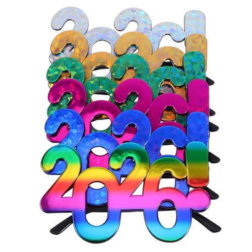 BRIGHTFUFU 6 Stück 2026 Brille lustige Brillen Neujahrsstütze 2026 Neujahrsbrille Neuartige Sonnenbrille eyeglasses Abschluss-Sonnenbrille Neujahrsparty-Brillen Silvesterbrille Stk BRIGHTFUFU 6 Stück 2026 Brille lustige Brillen Neujahrsstütze 2026 Neujahrsbrille Neuartige Sonnenbrille eyeglasses Abschluss-Sonnenbrille Neujahrsparty-Brillen Silvesterbrille Stk von BRIGHTFUFU