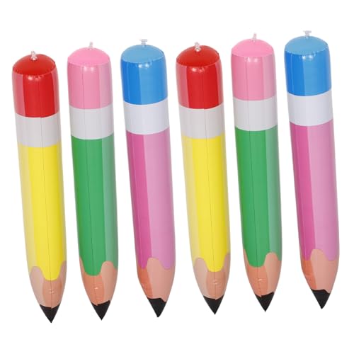 BRIGHTFUFU 6 Stück Aufblasbare Jumbo Bleistifte Teiliges aus Robustem PVC Farbenfrohe Riesenstifte für Schulanfang Deko Leichte Kinderfreundliche Klassenzimmerdekoration für Geburtstags und BRIGHTFUFU 6 Stück Aufblasbare Jumbo Bleistifte Teiliges aus Robustem PVC Farbenfrohe Riesenstifte für Schulanfang Deko Leichte Kinderfreundliche Klassenzimmerdekoration für Geburtstags und von BRIGHTFUFU