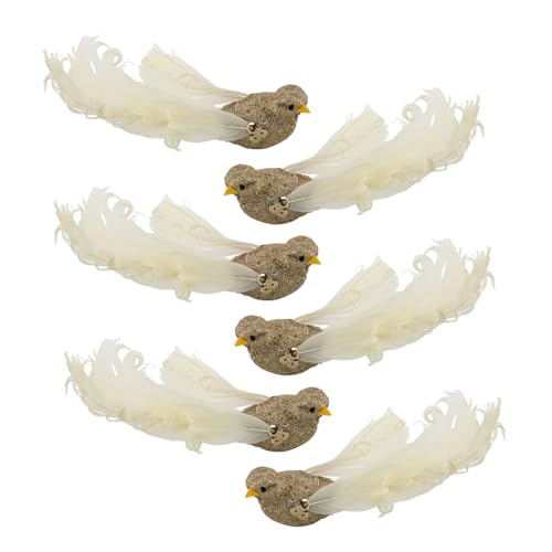 BRIGHTFUFU 6 Stück Künstliche Vögel Gefälschte Vögel Mit Clips Bastelvögel Dekorative Vögel Gefälschte Vogelstatuen Künstliche Realistische Vögel Künstliche Vögel Rote Vogelfiguren von BRIGHTFUFU
