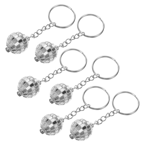 BRIGHTFUFU 6 Stück Mini-disco-kugel-schlüsselanhänger, Spiegel-disco-kugel-anhänger, Schlüsselanhänger, Tasche, Geldbörse, Hängeanhänger von BRIGHTFUFU