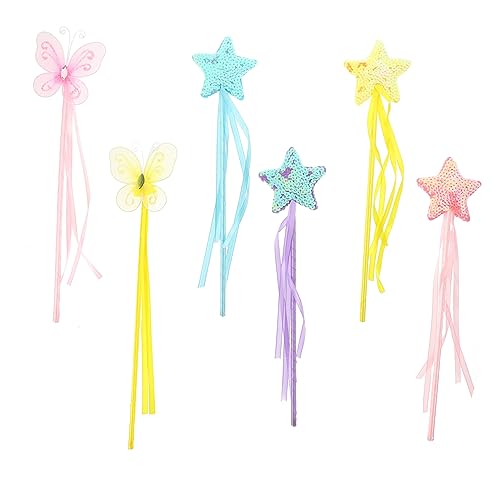 BRIGHTFUFU 6 Stück Teiliges Farbenfrohe Engel Zauberstäbe Leichte Tragbare Feenstäbe für Bühnenauftritte Vielseitig Einsetzbar als Party und Kostüm Requisiten für Kindergeburtstag und BRIGHTFUFU 6 Stück Teiliges Farbenfrohe Engel Zauberstäbe Leichte Tragbare Feenstäbe für Bühnenauftritte Vielseitig Einsetzbar als Party und Kostüm Requisiten für Kindergeburtstag und von BRIGHTFUFU