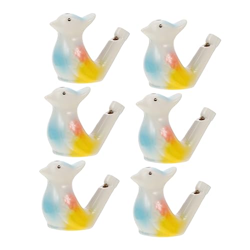 BRIGHTFUFU 6Stücke Wasservogel Pfeife Aus Keramik Teiliges Lustiges Pfeifenspielzeug Für Geburtstagsgeschenk Oder Party Handgefertigte Lebendige Designs von BRIGHTFUFU
