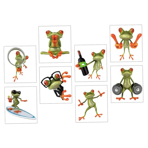 BRIGHTFUFU 8stücke Teiliges Kreative Frosch Autoaufkleber Für Fenster Und Wände wasserdichte Dekorative Sticker Für Persönliche Gestaltung Als Für Freunde von BRIGHTFUFU