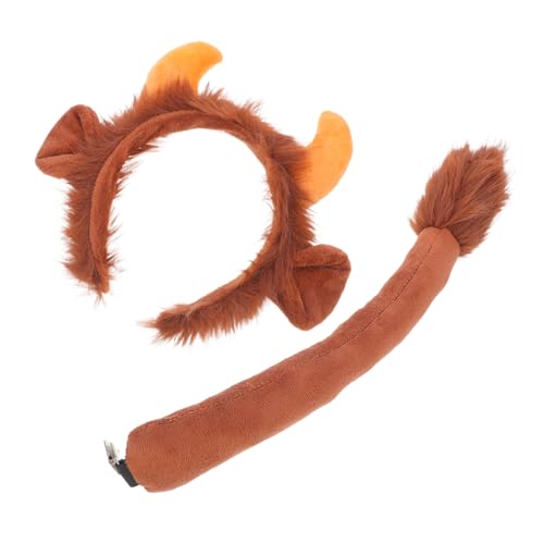 BRIGHTFUFU Calf Horn Stirnband und Set für Weiches Tierkostüm Zubehör Bequemes Kuh Kostüm für Karneval Halloween und Party Einzigartiges Cosplay Accessoire für Rollenspiele von BRIGHTFUFU
